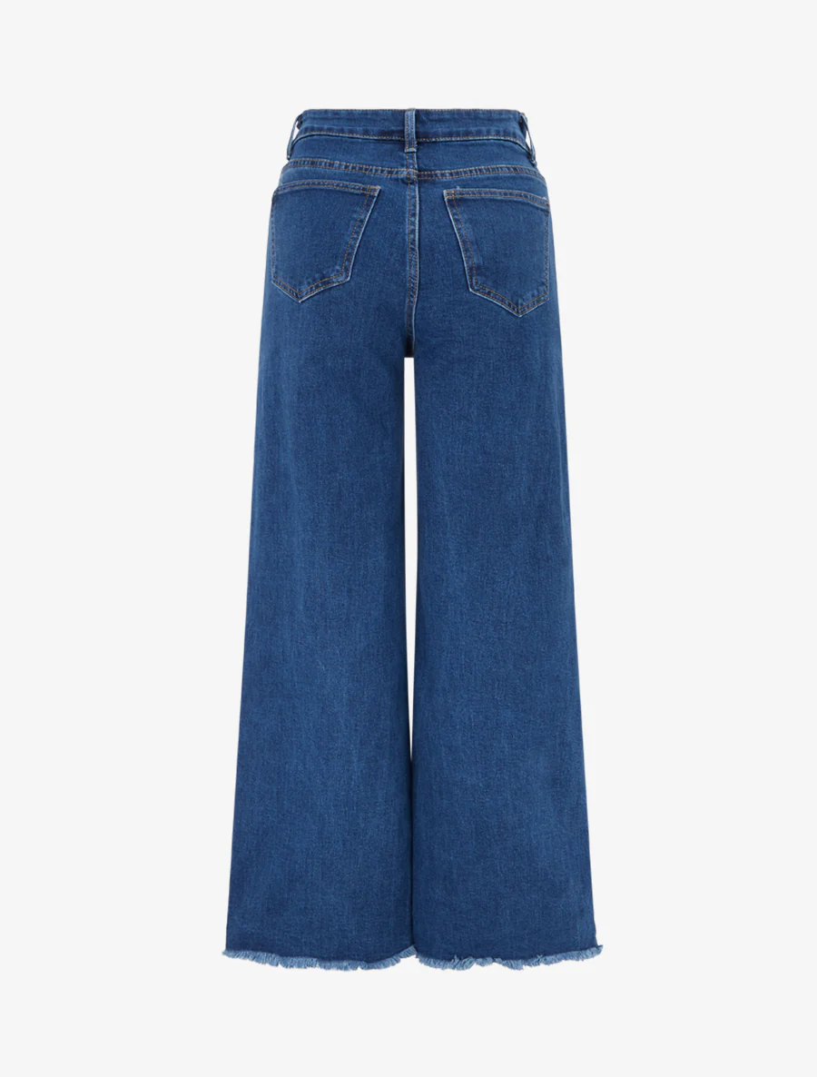 Jean met rafelige randen en een ruime pasvorm. - Blauwe denim - Image 2