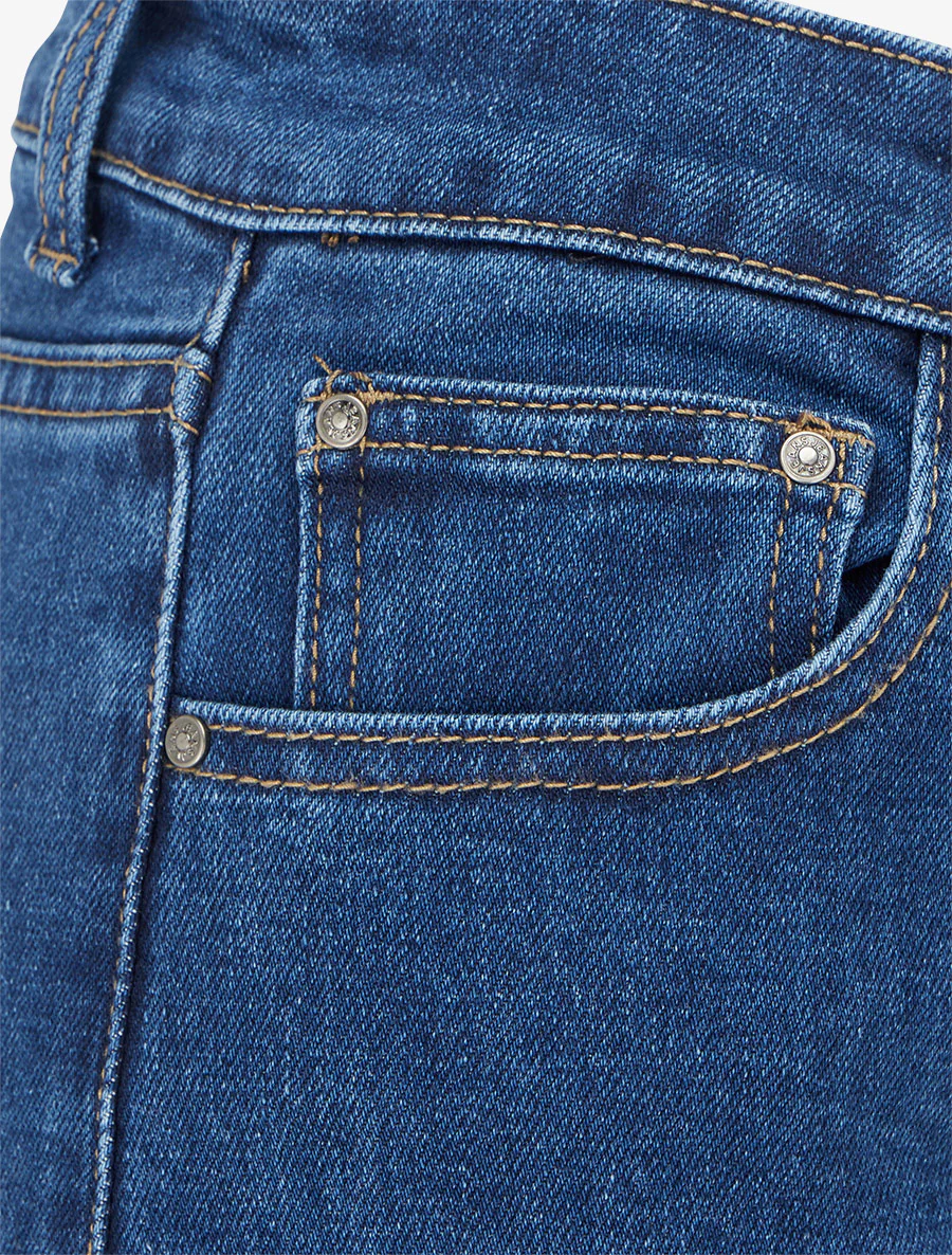 Jean met rafelige randen en een ruime pasvorm. - Blauwe denim - Image 3