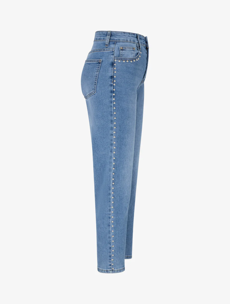 Jean met spijkers snijdt mama's pasvorm. - Blauw - Image 3
