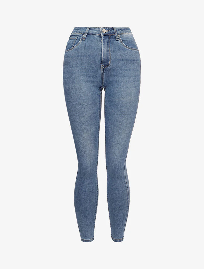 Jean met standaard taille en skinny pasvorm - Lichtblauw