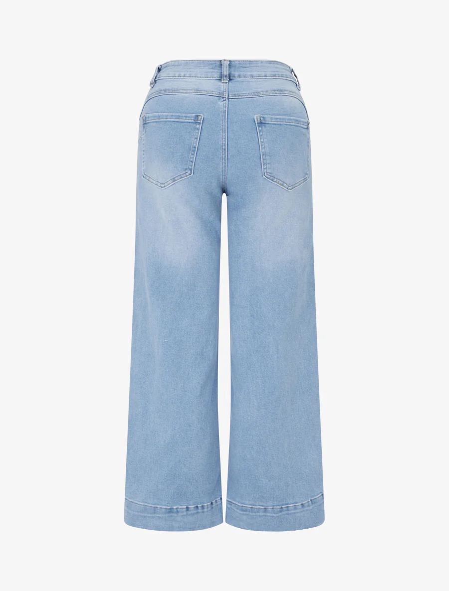 Jean met zichtbare naden en rechte snit - Blauw - Image 2