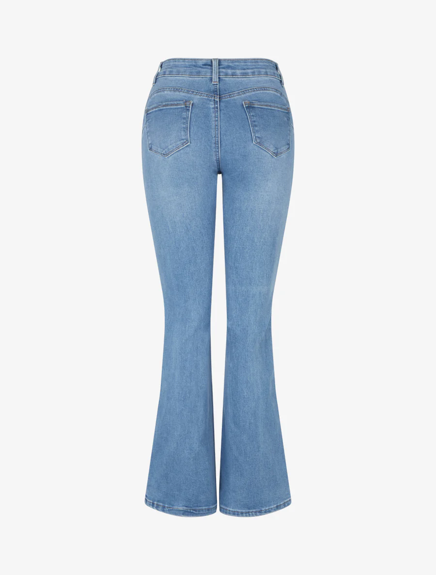 Jean push-up met uitlopende pijpen - Blauw - Image 2