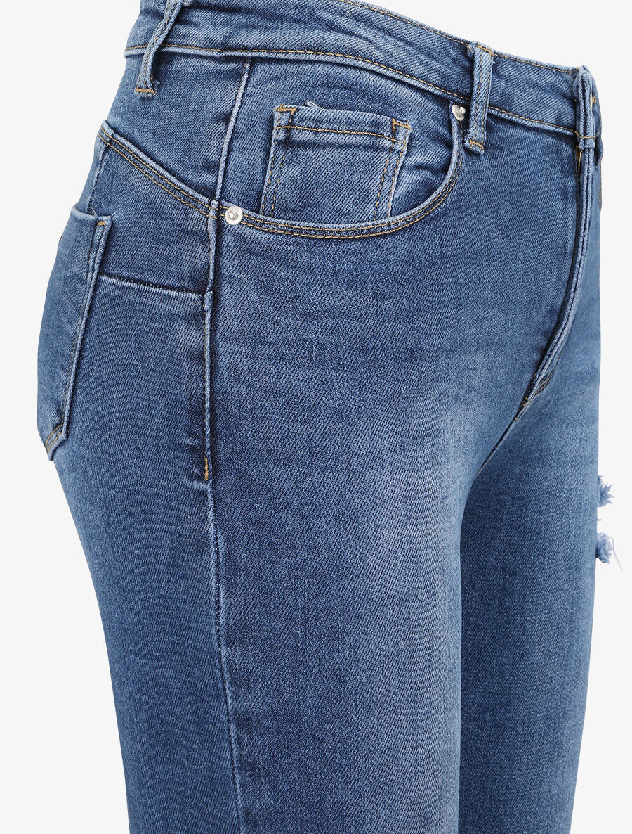 Jean push-up skinny gescheurd - Blauw - Image 5
