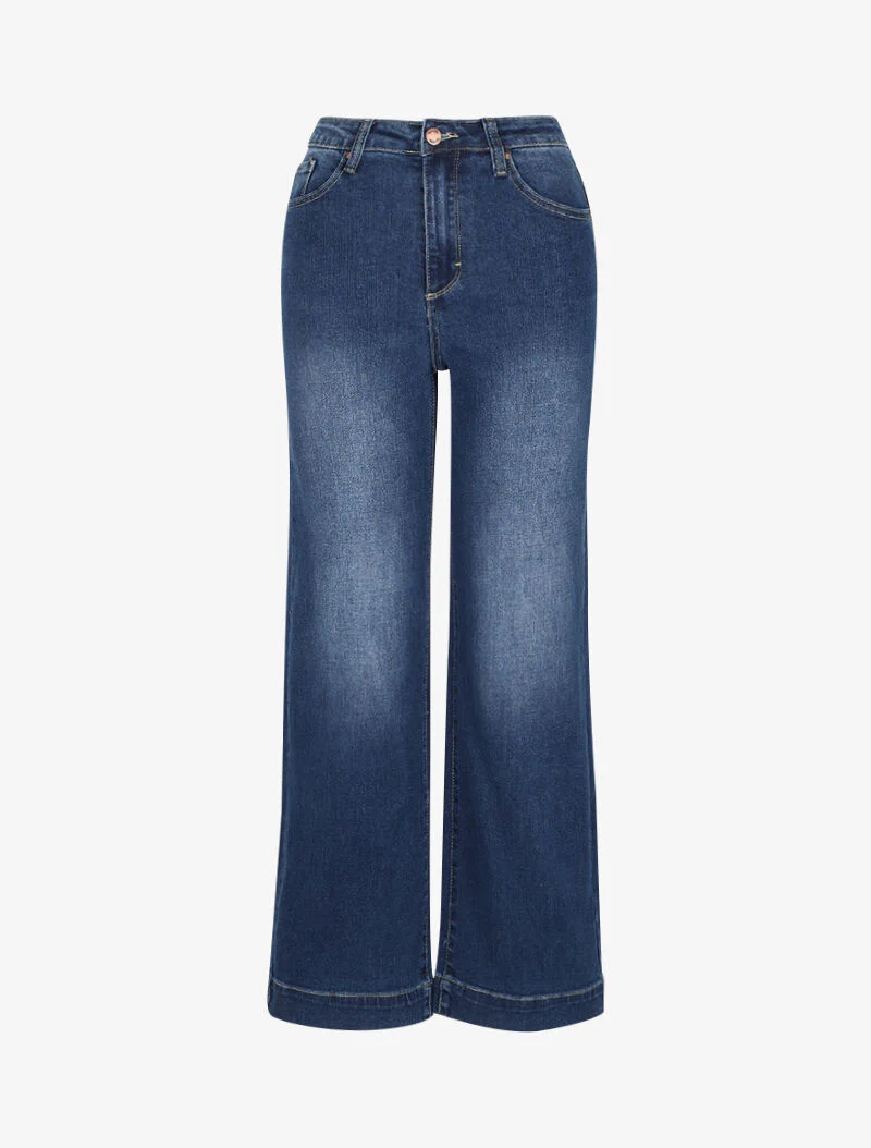 Jean recht gesneden gebleekt - Blauw denim