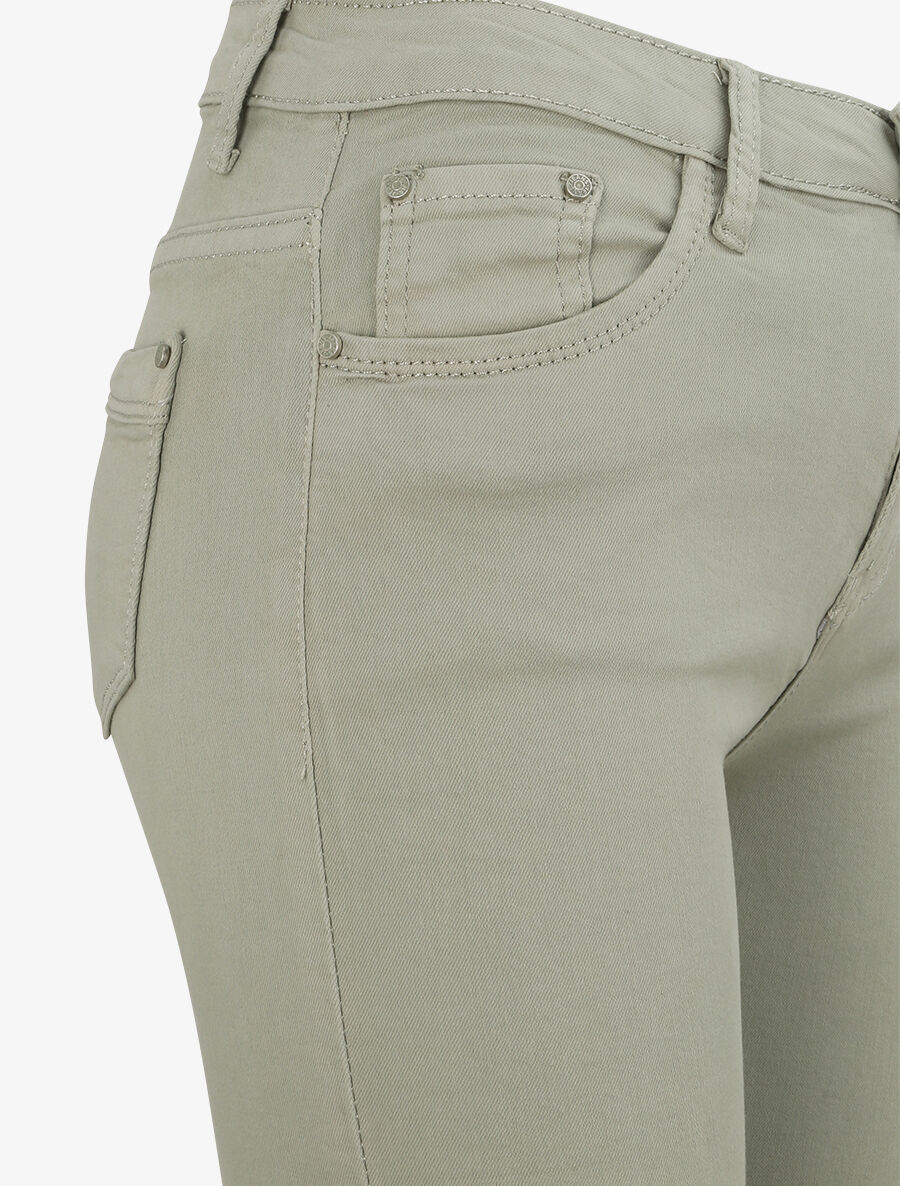 Skinny jeans effen met hoge taille - Olijfgroen - Image 5