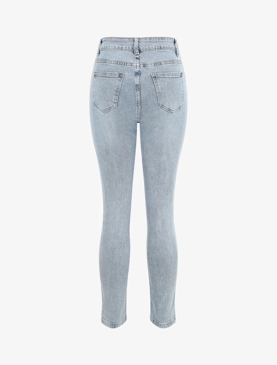 Jean skinny high waisted verbleekt en verscheurd - Lichtblauw - Image 2