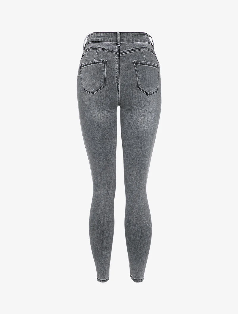 Skinny jeans met vervaagde details - Grijs - Image 2