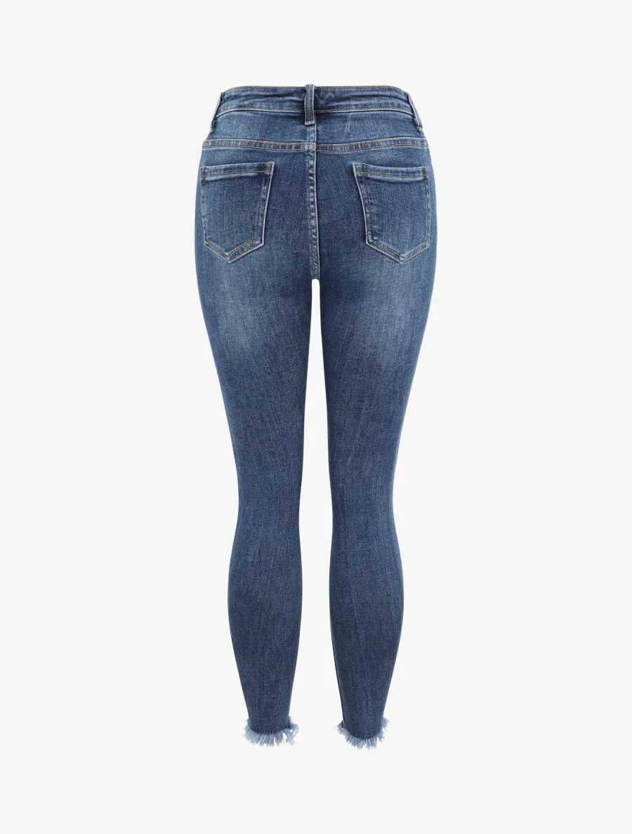Jean skinny met hoge taille gescheurd - Blauw - Image 2