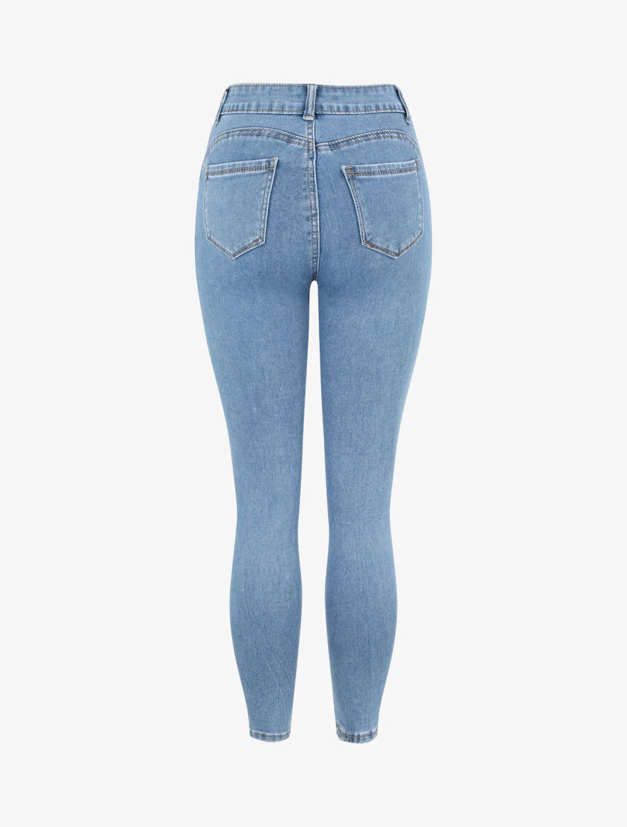 Jean skinny push up met standaard taille - Lichtblauw - Image 2