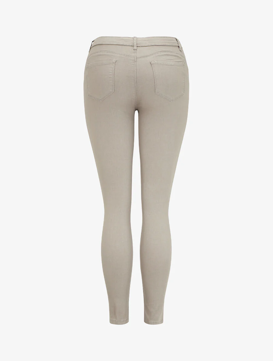 Jean slim eenkleurig push up - taupe - Image 2
