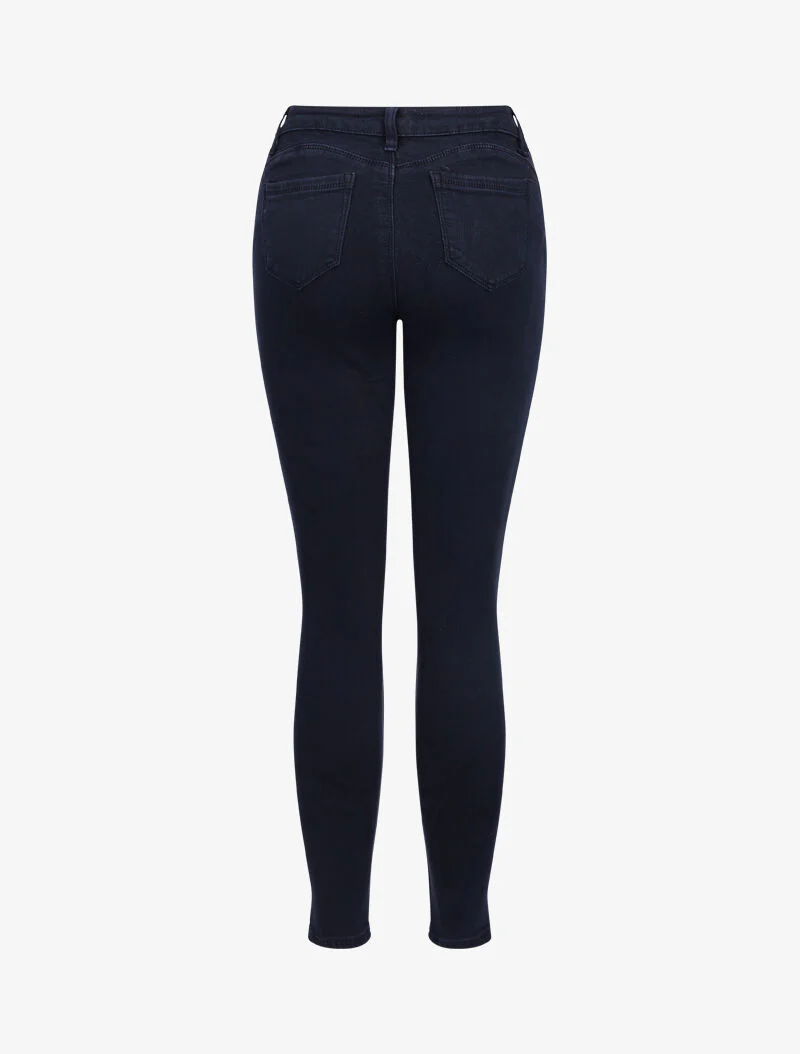 Jean stretch met hoge taille en skinny pasvorm - Donkerblauw - Image 2