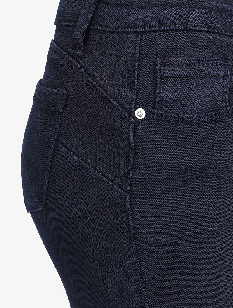 Jean stretch met hoge taille en skinny pasvorm - Donkerblauw - Image 3