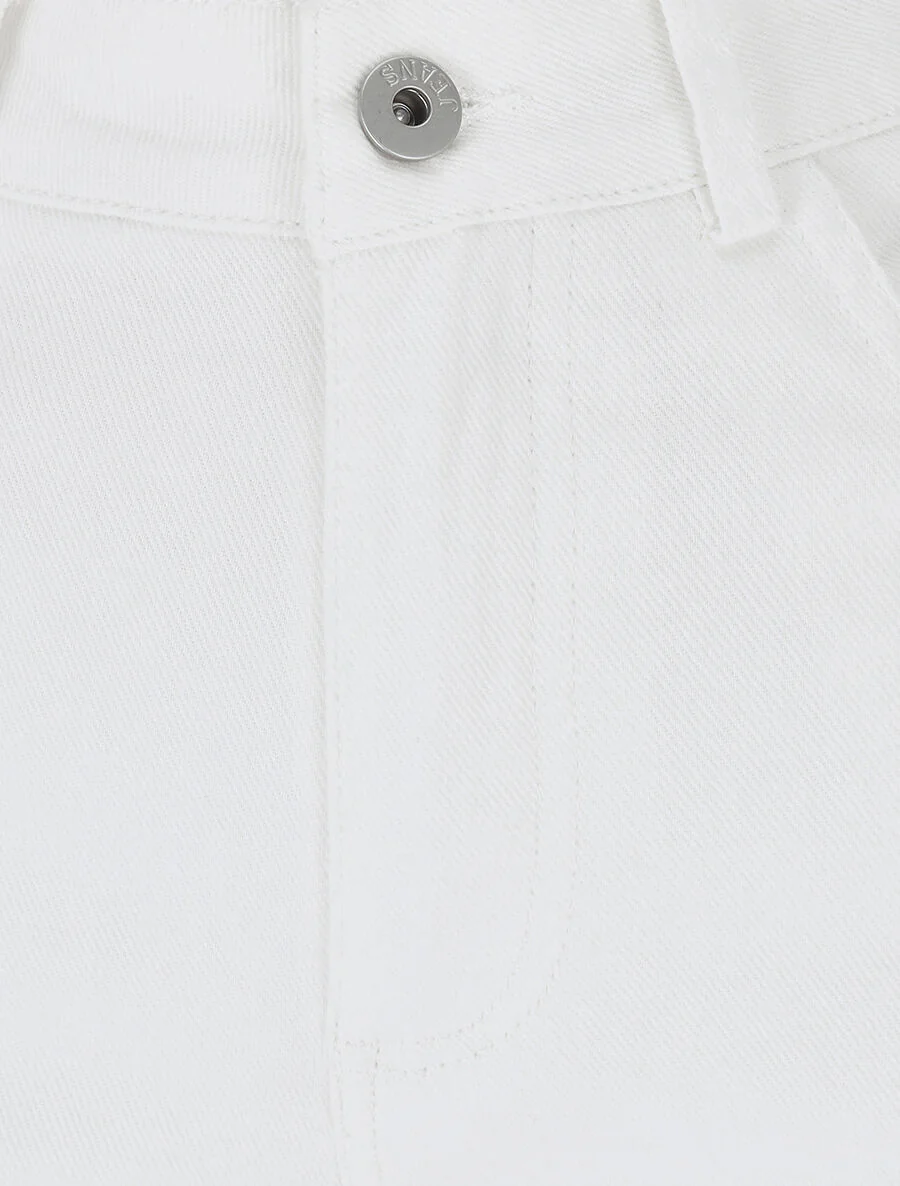 Jean stretch met hoge taille - Wit - Image 3