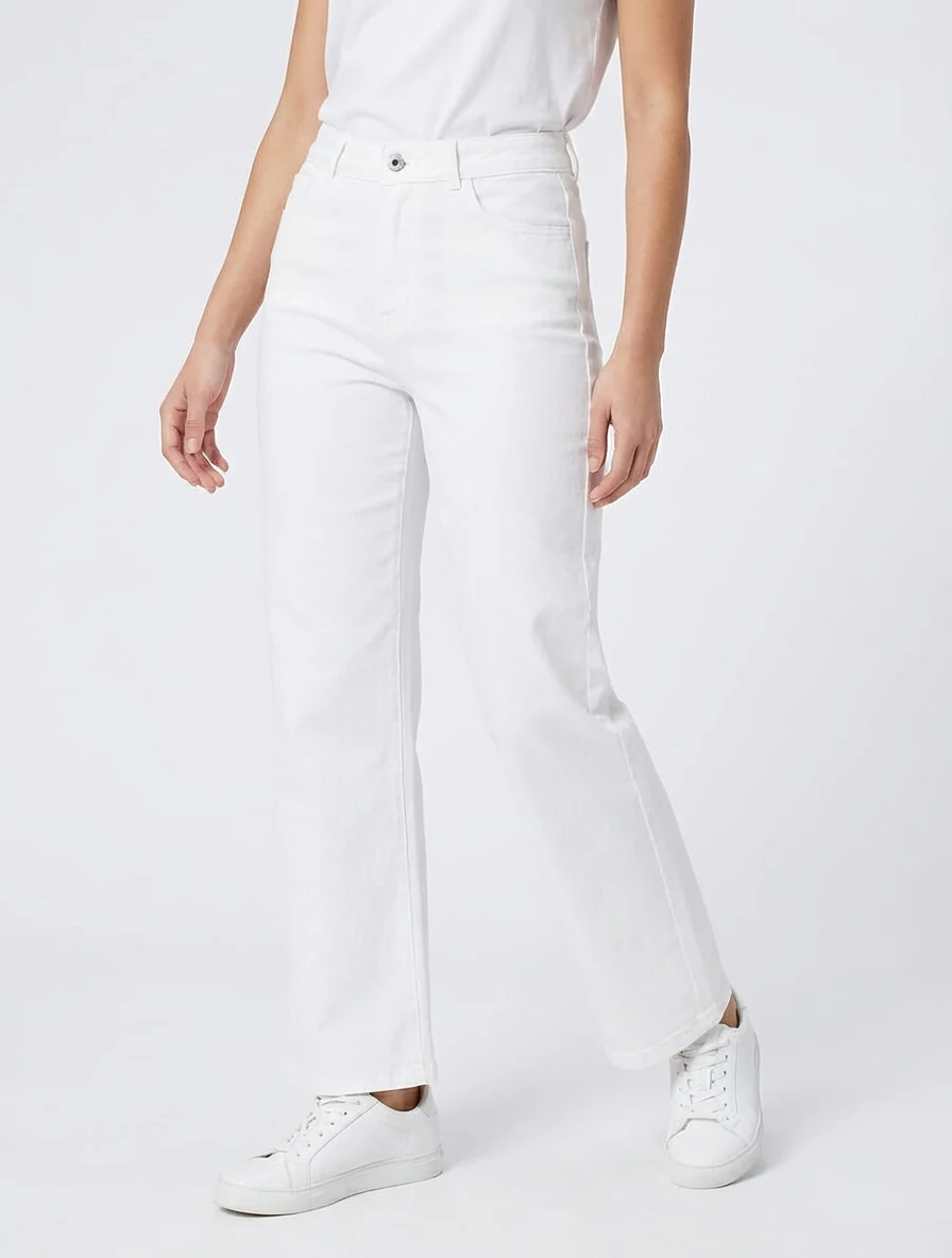 Jean stretch met hoge taille - Wit - Image 4
