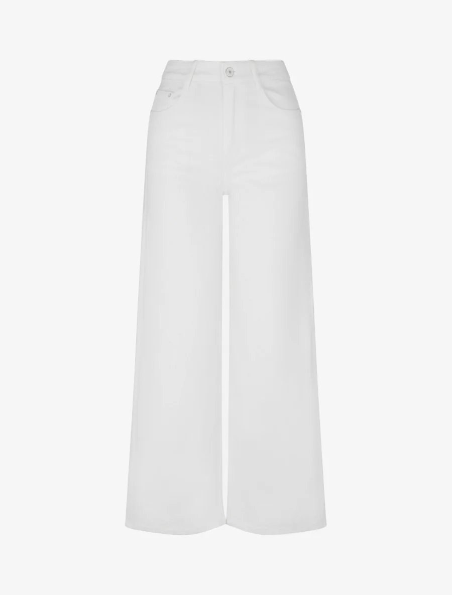 Jeans met geborduurde randen - Wit