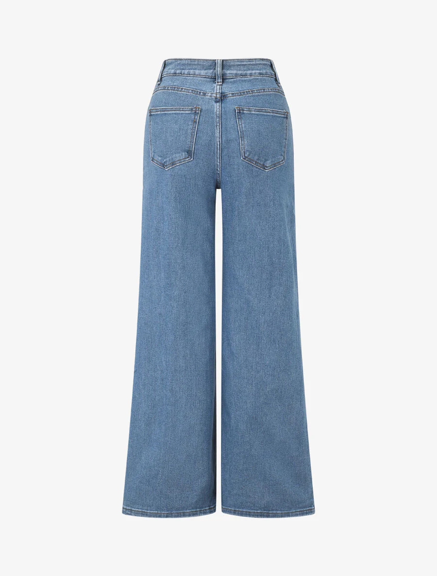 Jeans met rechte wijde pijpen - blauw - Image 2
