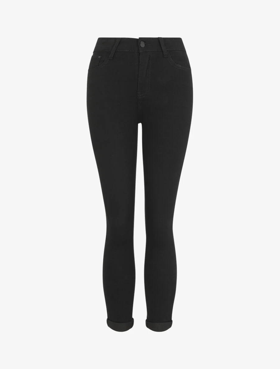 Jeans met revers. slanke pasvorm - zwart