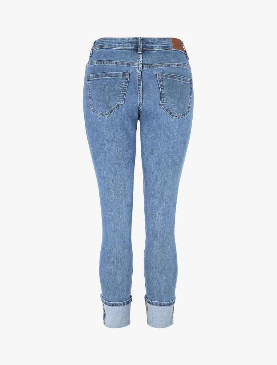 Jeans met revers. slanke pasvorm - blauw - Image 2