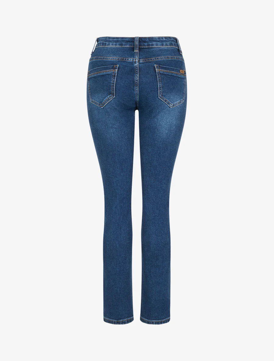Jeans met smalle pasvorm en dubbel gestikte zakken - Denim - Image 2