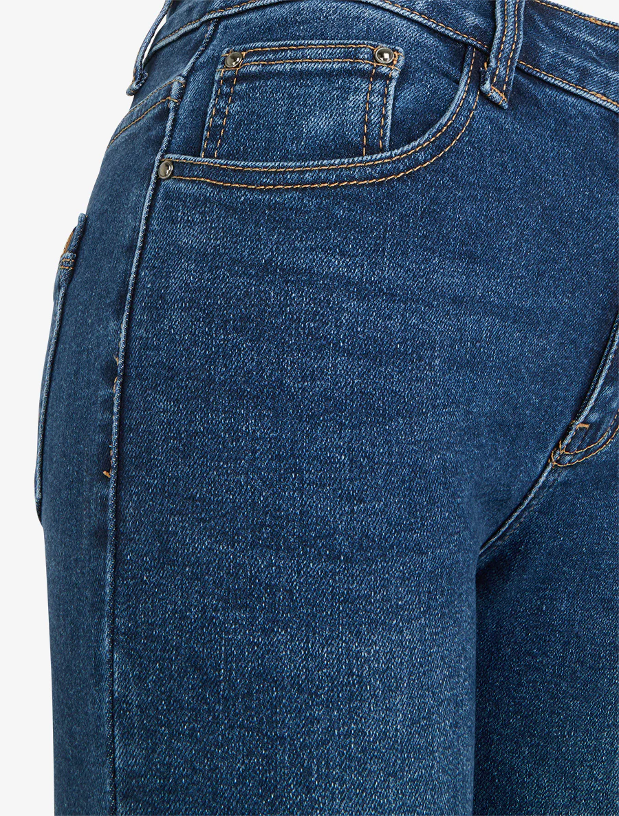 Jeans met smalle pasvorm en dubbel gestikte zakken - Denim - Image 3