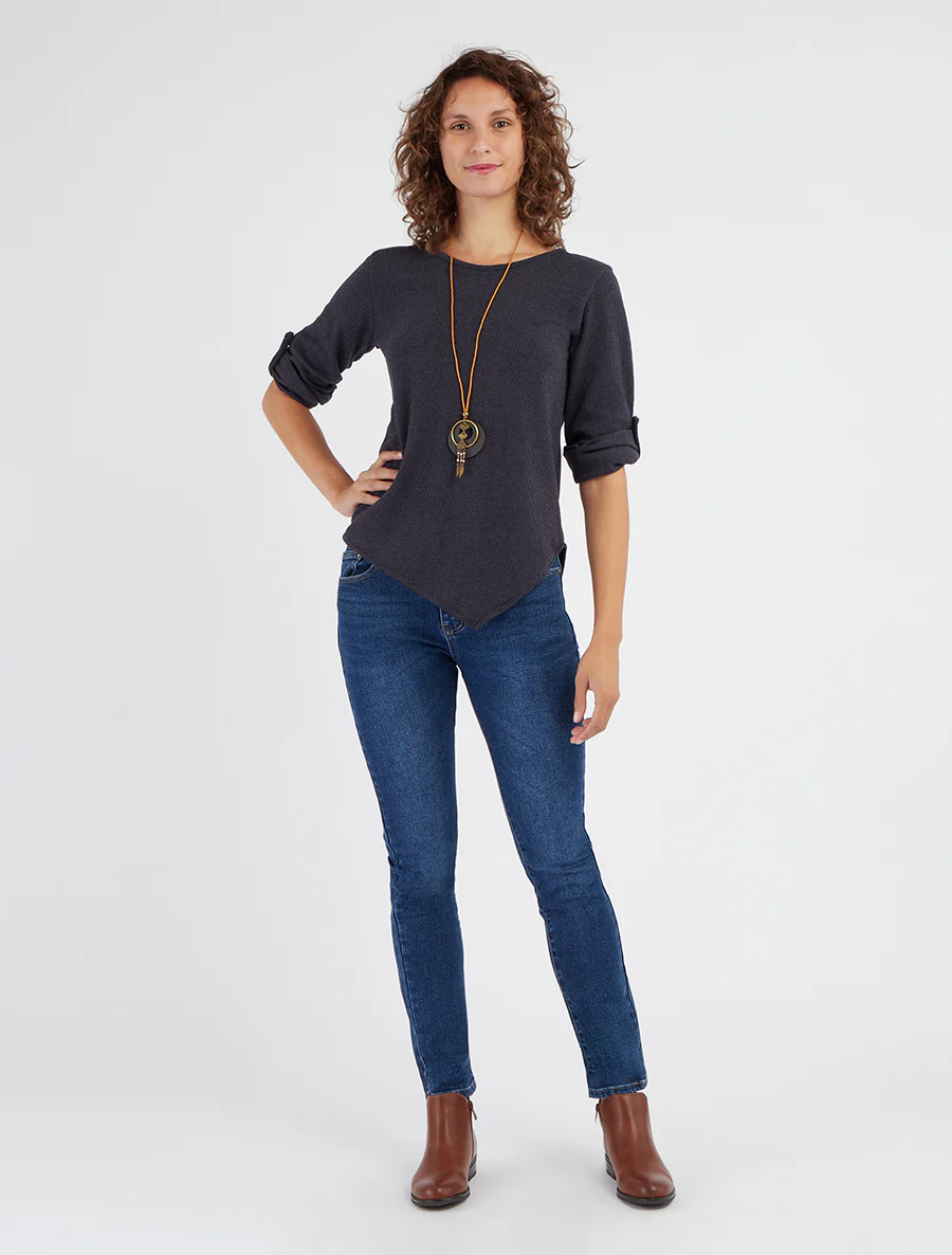 Jeans met smalle pasvorm en dubbel gestikte zakken - Denim - Image 5