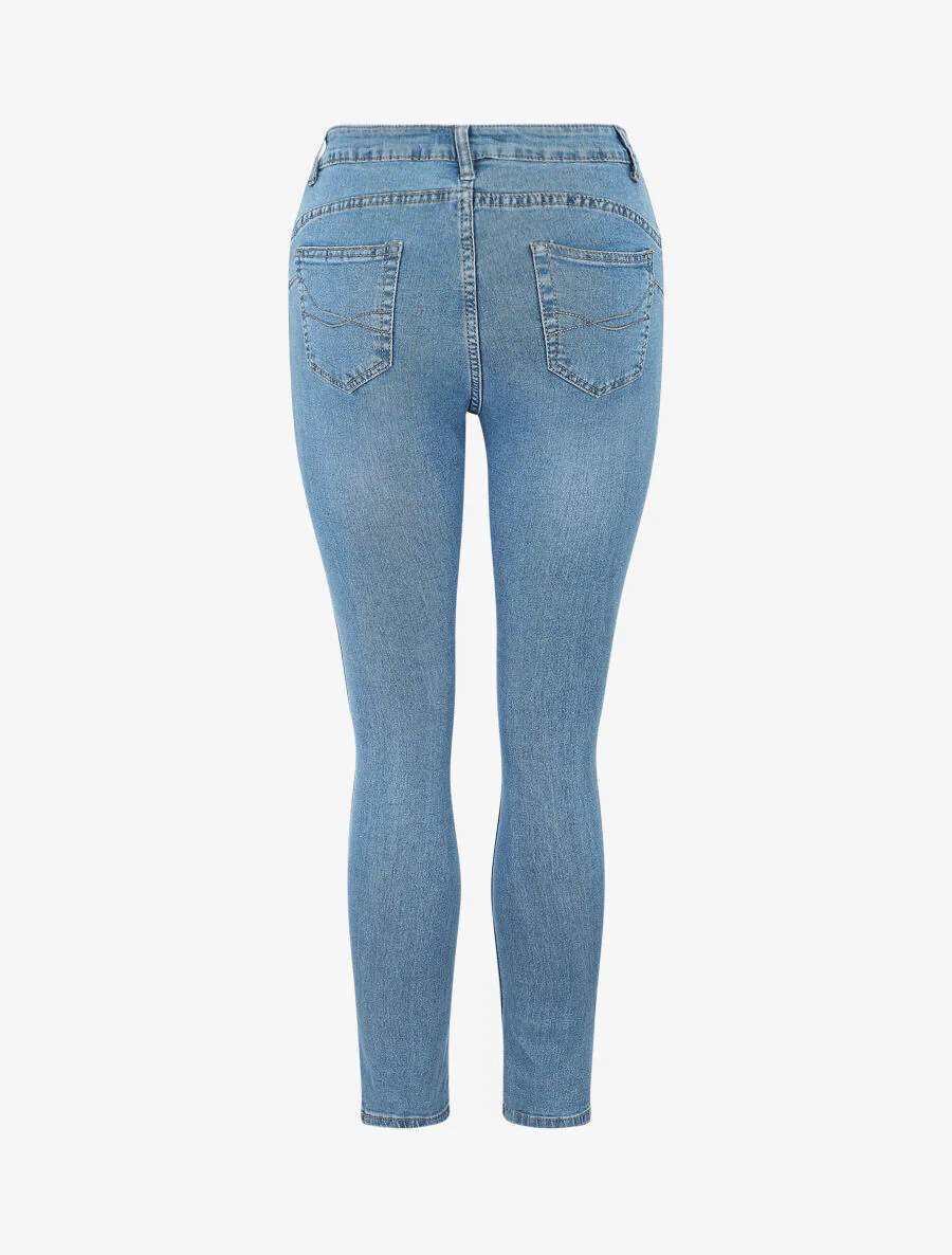 Hoge taille skinny jeans - Blauw denim - Image 2
