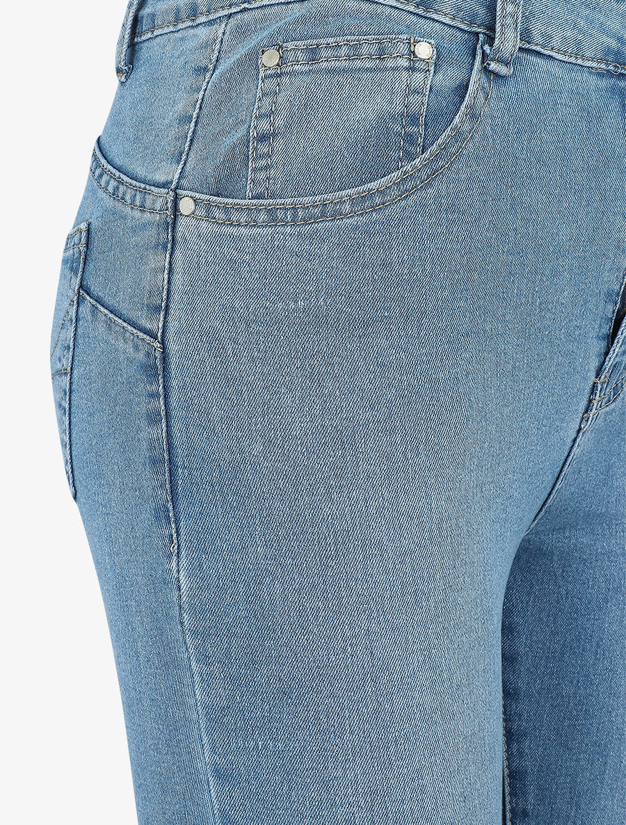 Hoge taille skinny jeans - Blauw denim - Image 3