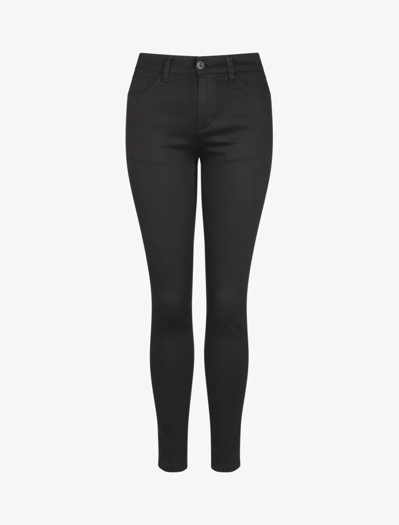 Slim jeans met strassdetails - Zwart