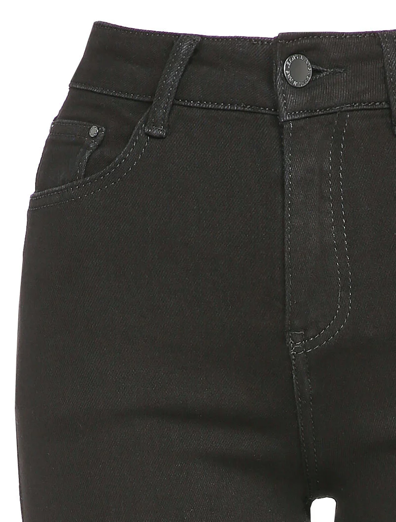 Jean met wijde pijpen en hoge taille - Zwart - Image 3