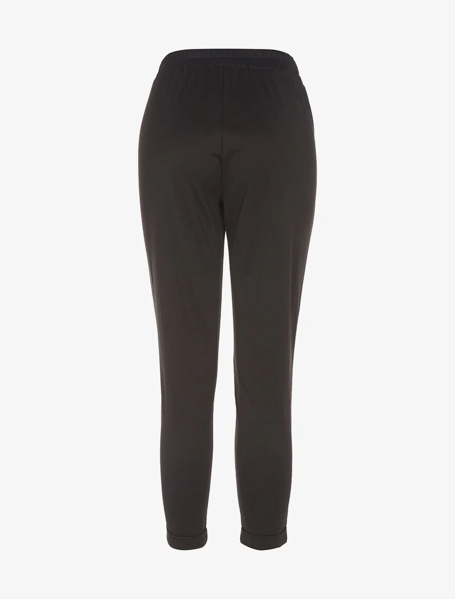 Joggingbroek 7/8 lijnen aan de zijkanten - zwart/rood - Image 2