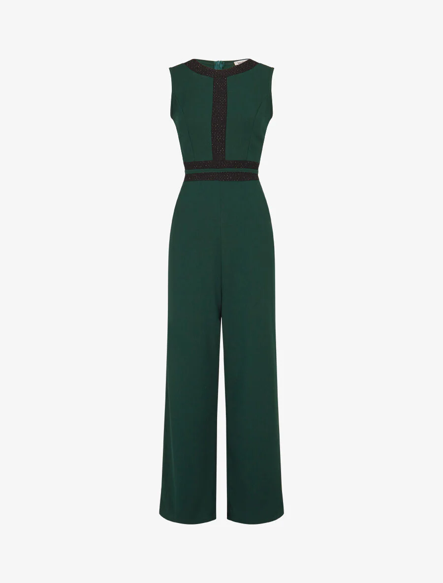 Jumpsuit met iriserende streep - dennengroen