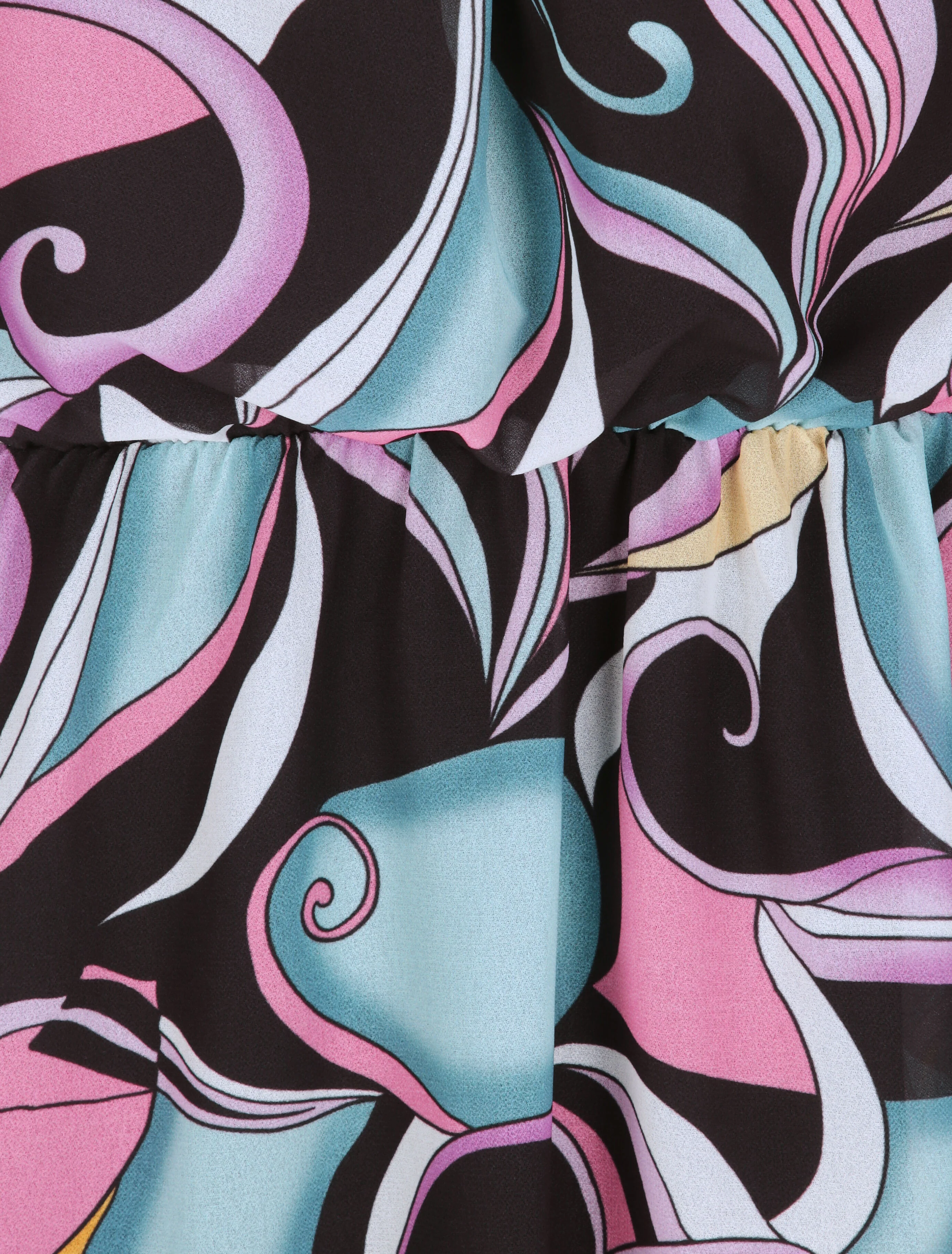 Jurk van voile met psychedelische print - Zwart - Image 3