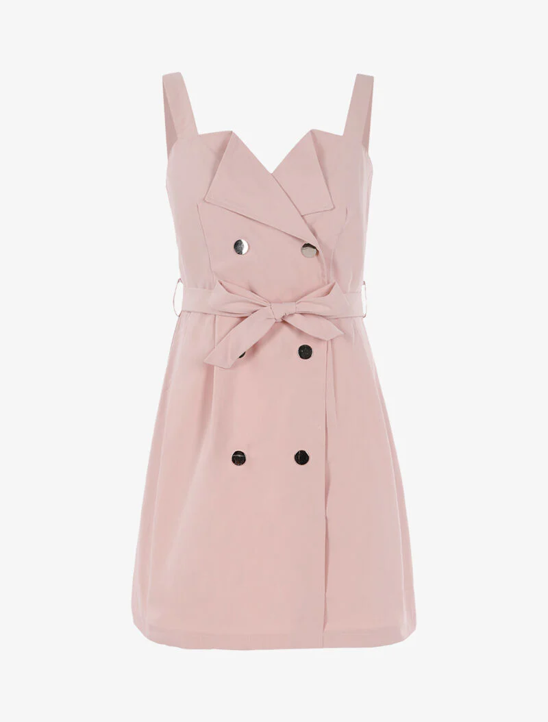 Jurk met decoratieve knopen - roze