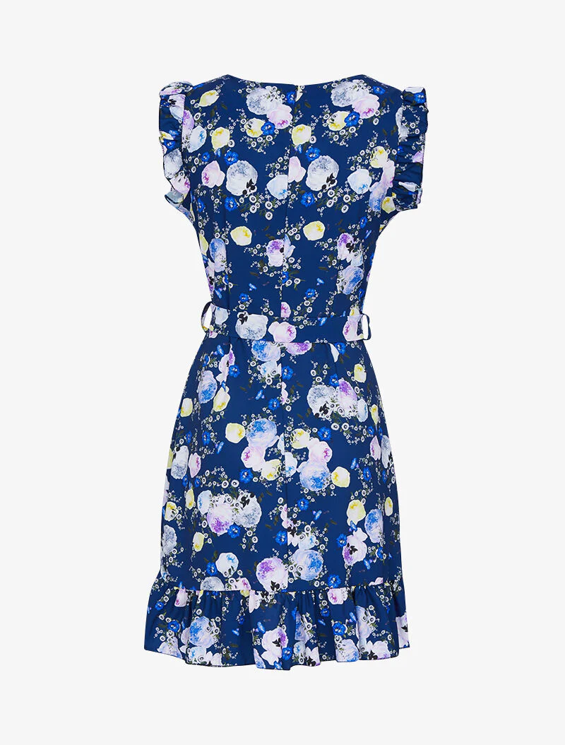 Jurk met grafische bloemenprint - marine - Image 3