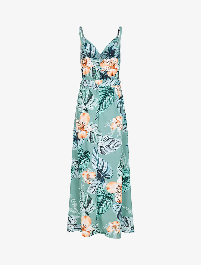 Jurk met print en gespleten zijkant - turquoise - Image 2