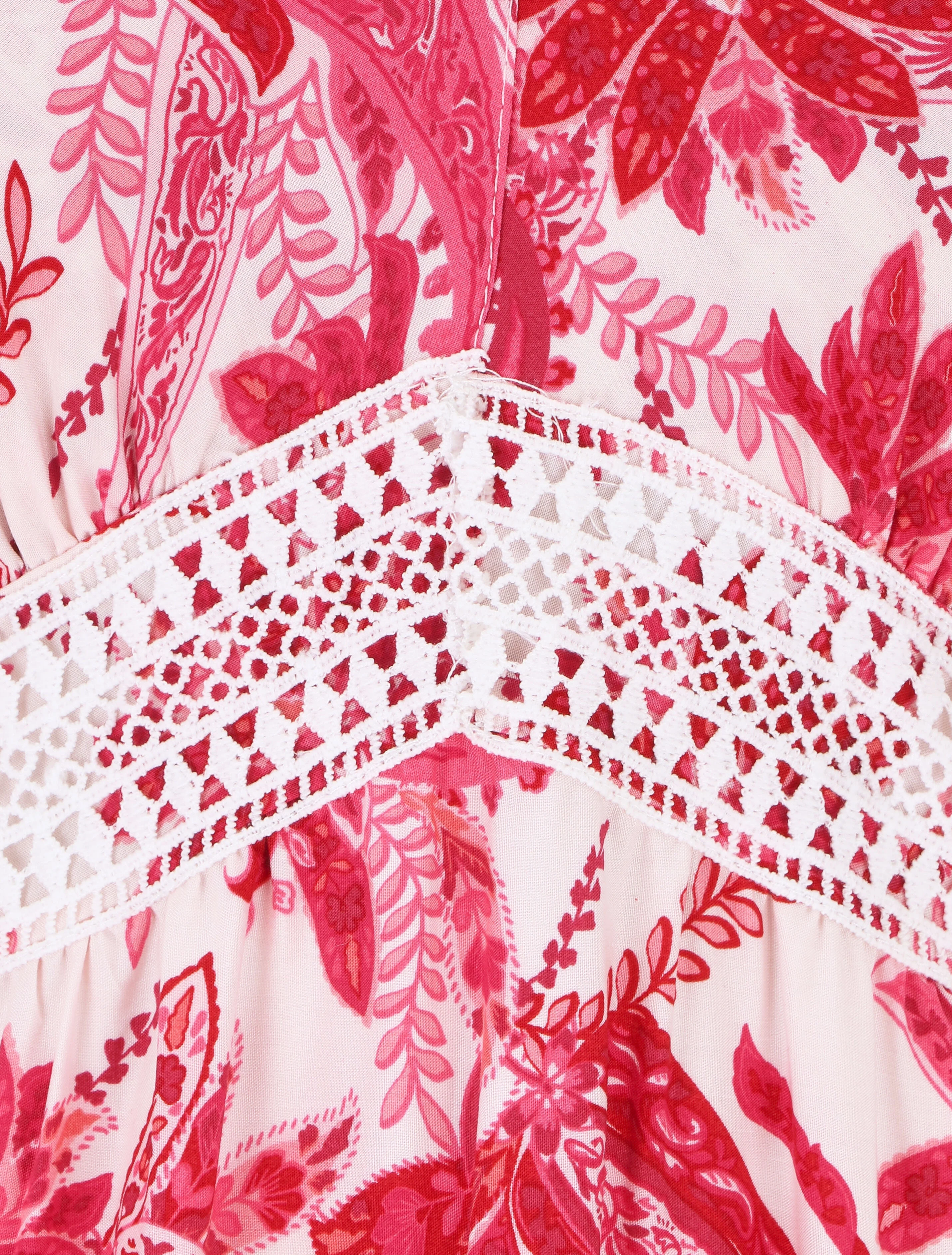 Jurk met sjaalprint met ruches aan de onderkant - fuchsia - Image 4