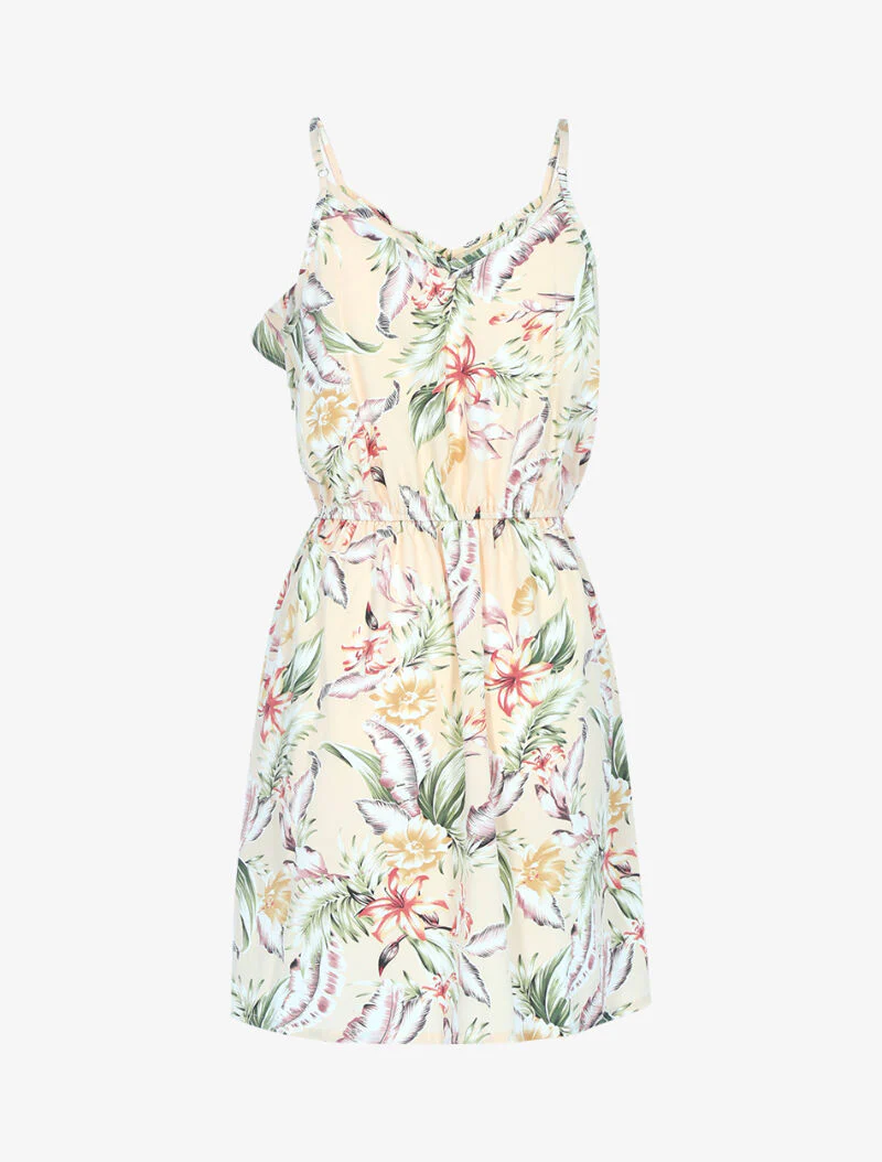 Jurk met volantkraag - beige - Image 2