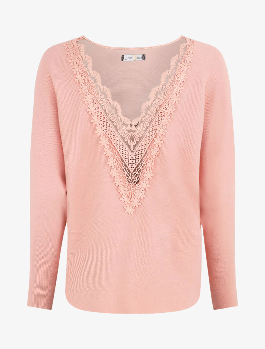Kanten rugtrui - Roze - Image 3