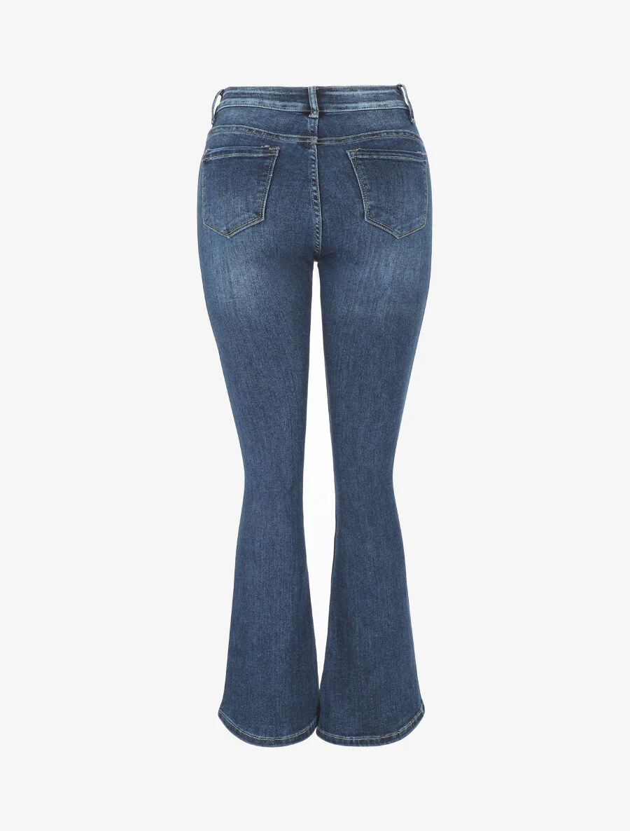 Klassieke bootcut jeans met push-up effect - blauw - Image 2