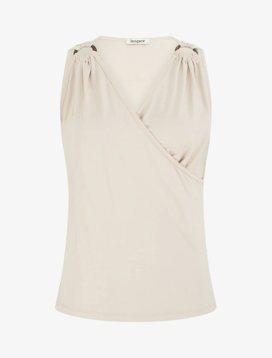 Klassieke cache-coeur top - Beige