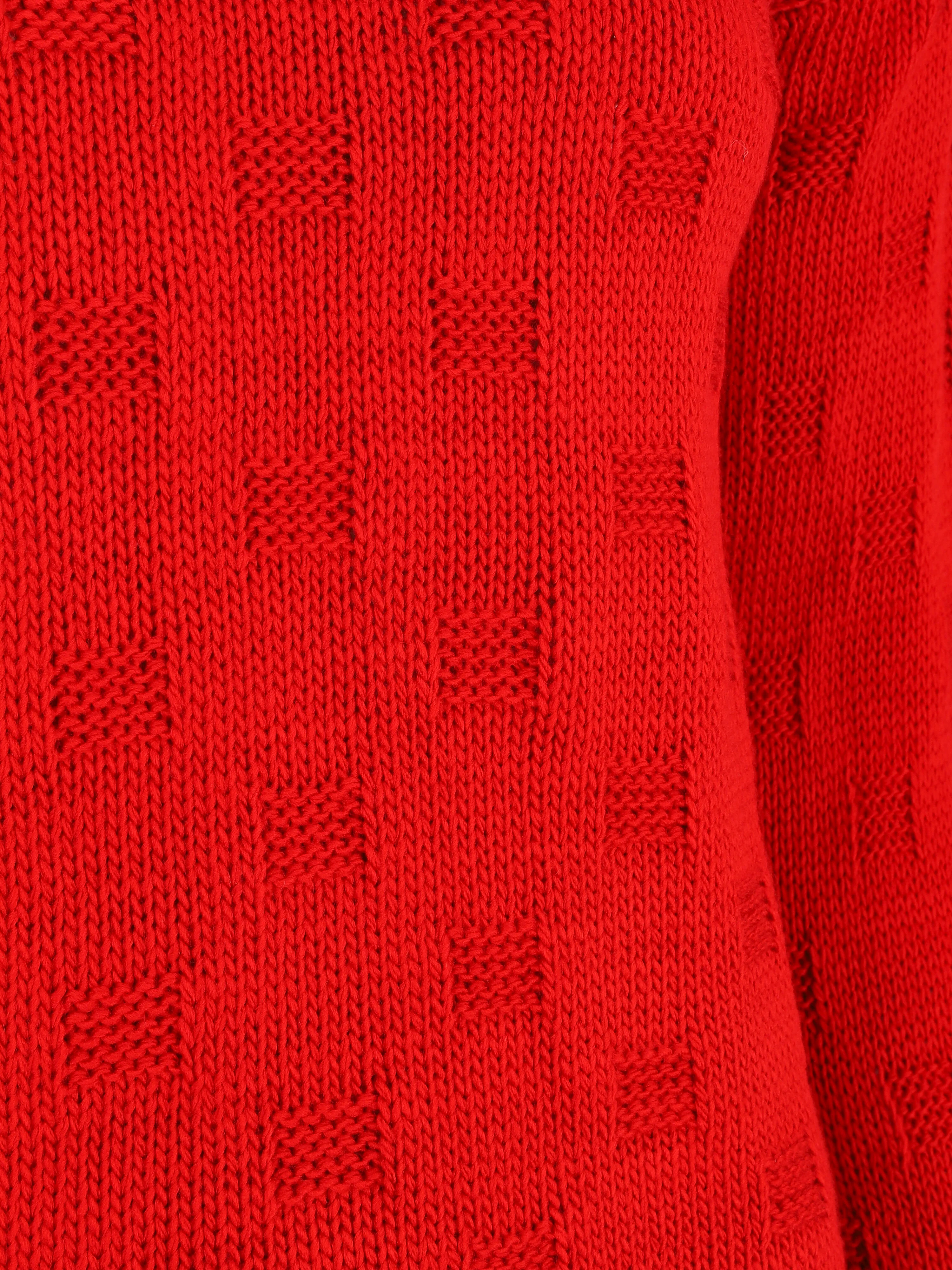 Klassieke pull met ruitpatroon effect - Rood - Image 3