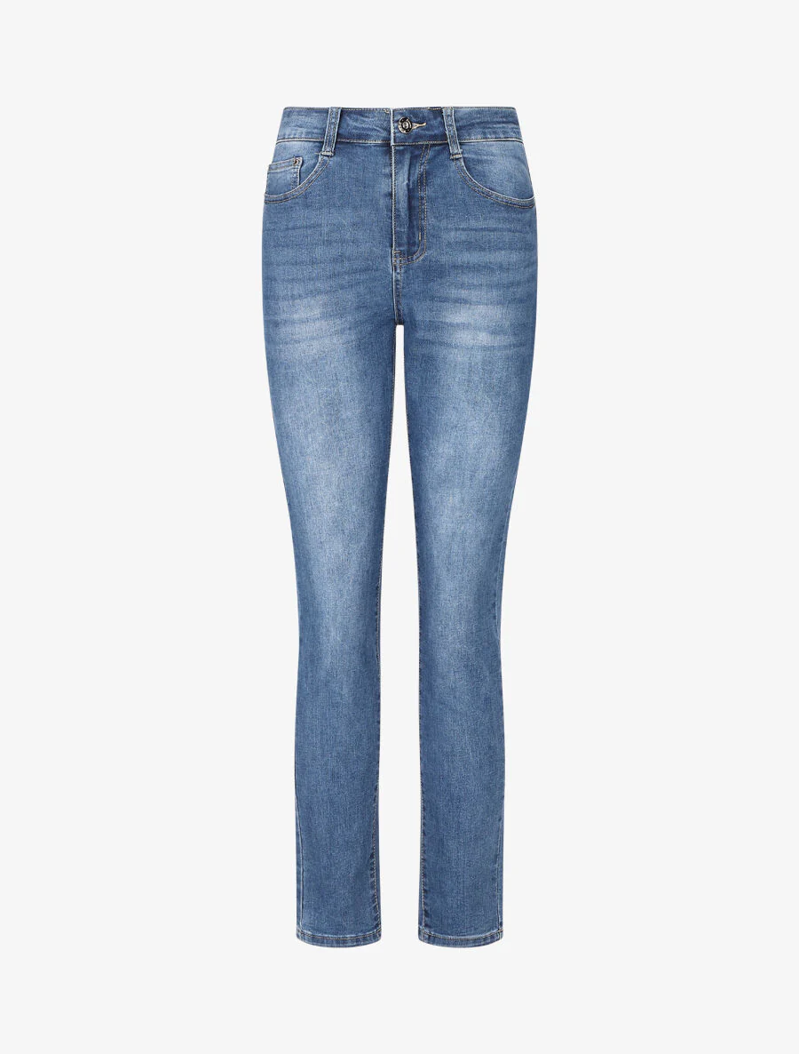 Klassieke push-up jeans met rechte pijpen - blauw