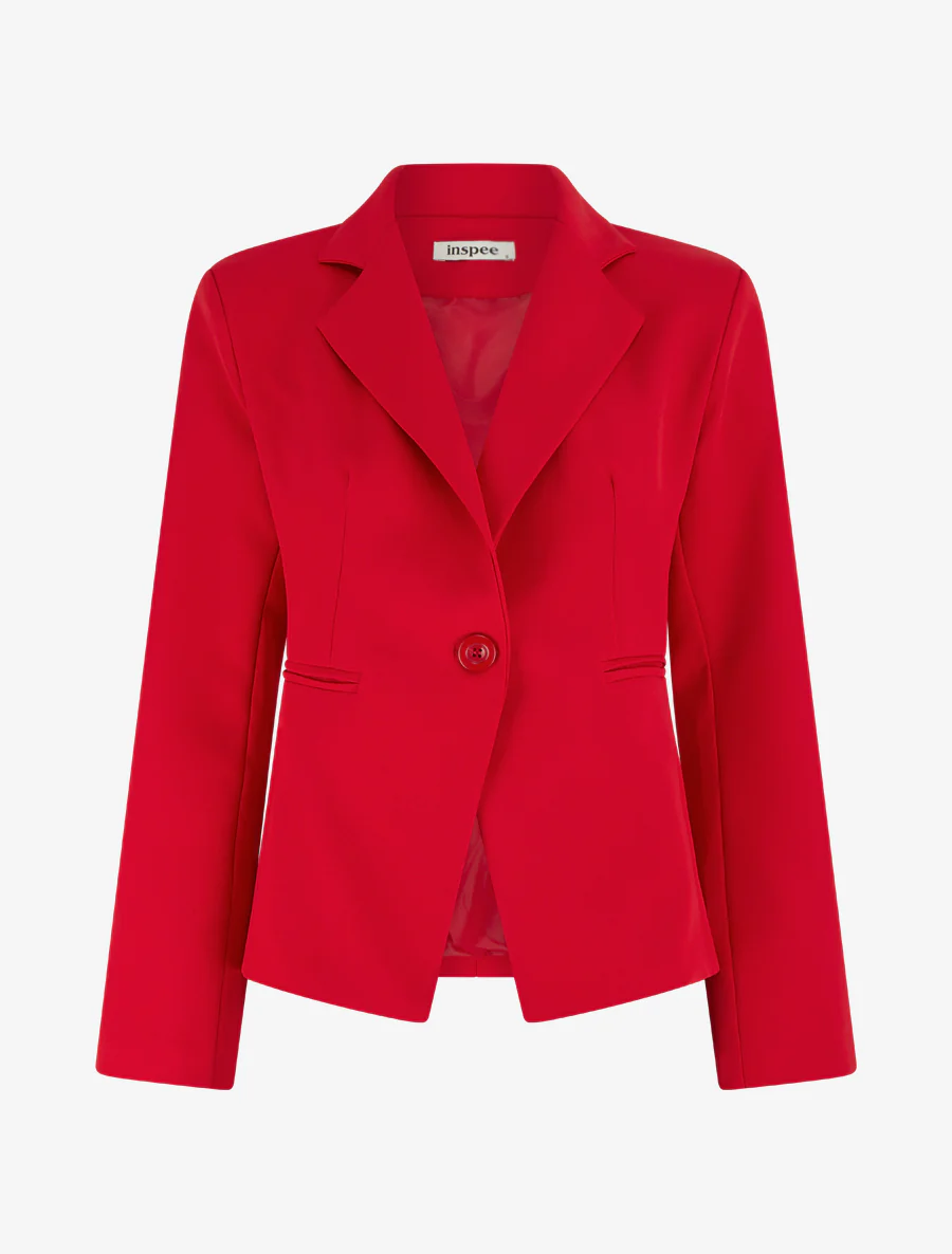Klassieke rechte blazer - Rood