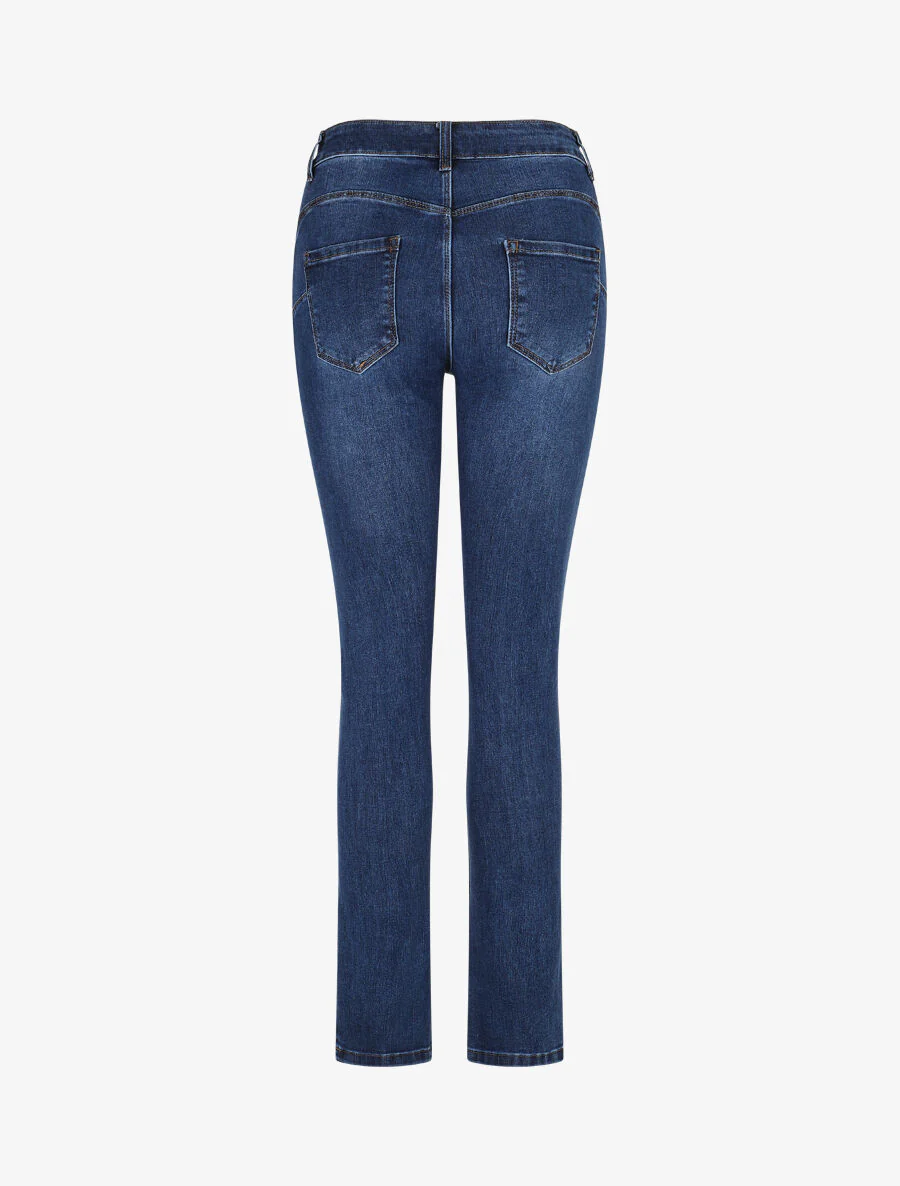 Klassieke slim-fit push-up jeans - Denimblauw - Image 2