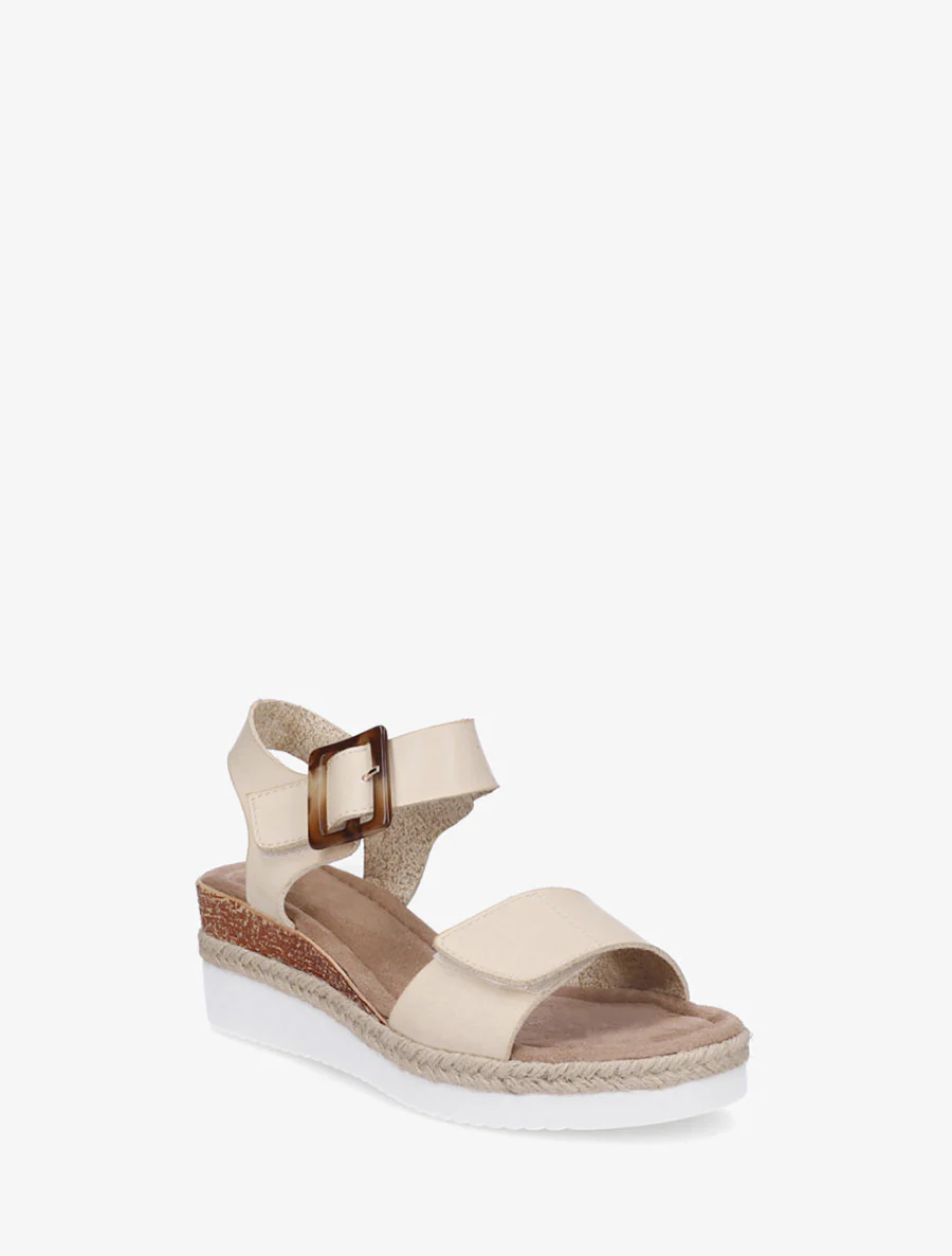 Klittenbandsandalen in imitatieleer - Beige - Image 2