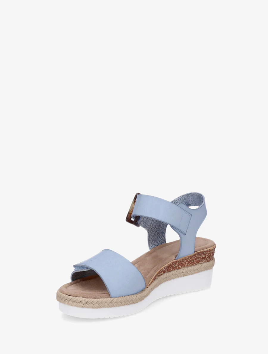 Klittenbandsandalen in imitatieleer - Lichtblauw - Image 3