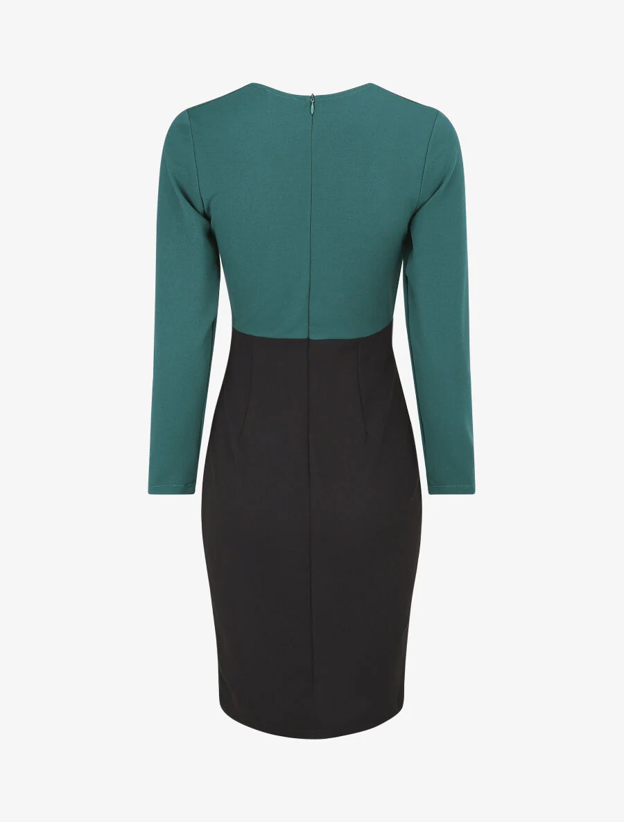 Kokerjurk met slanke taille - groen - Image 2