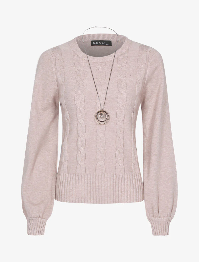 Kort trui met gedraaide details - taupe