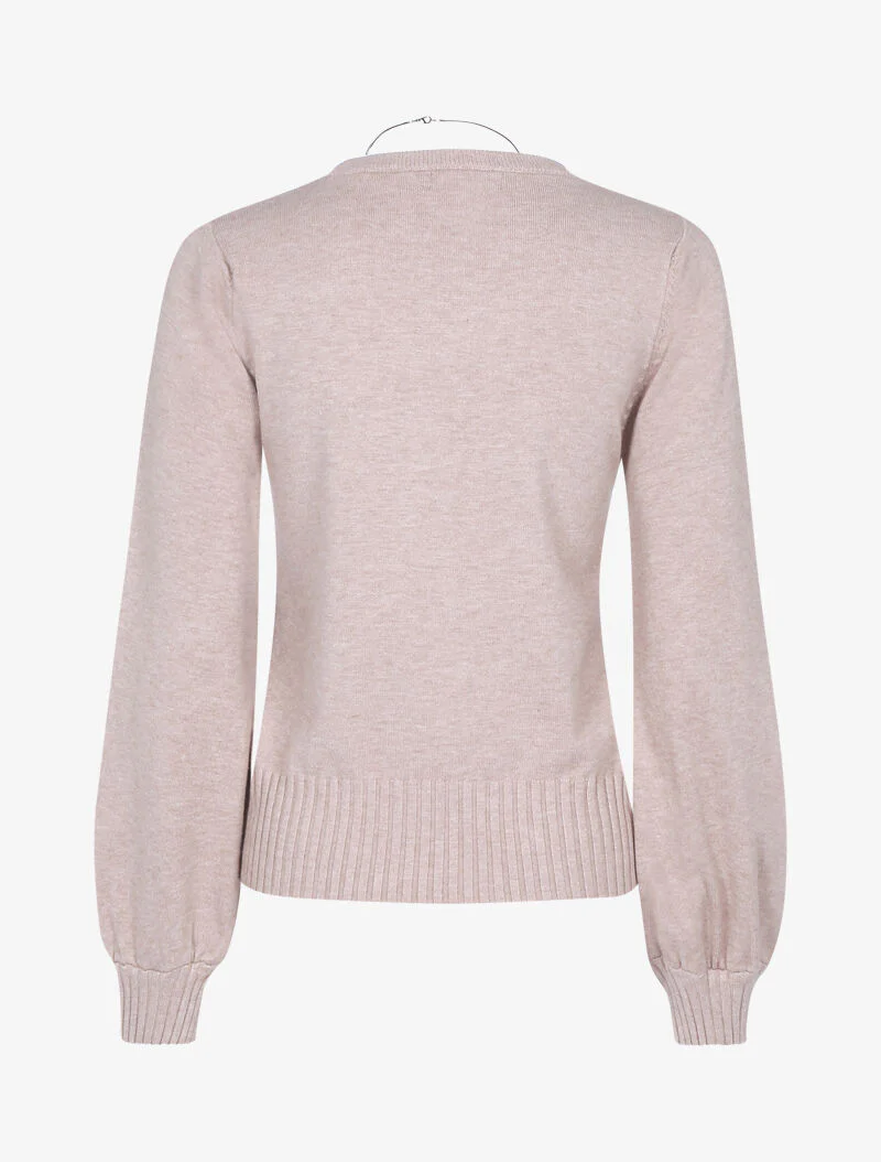 Kort trui met gedraaide details - taupe - Image 2