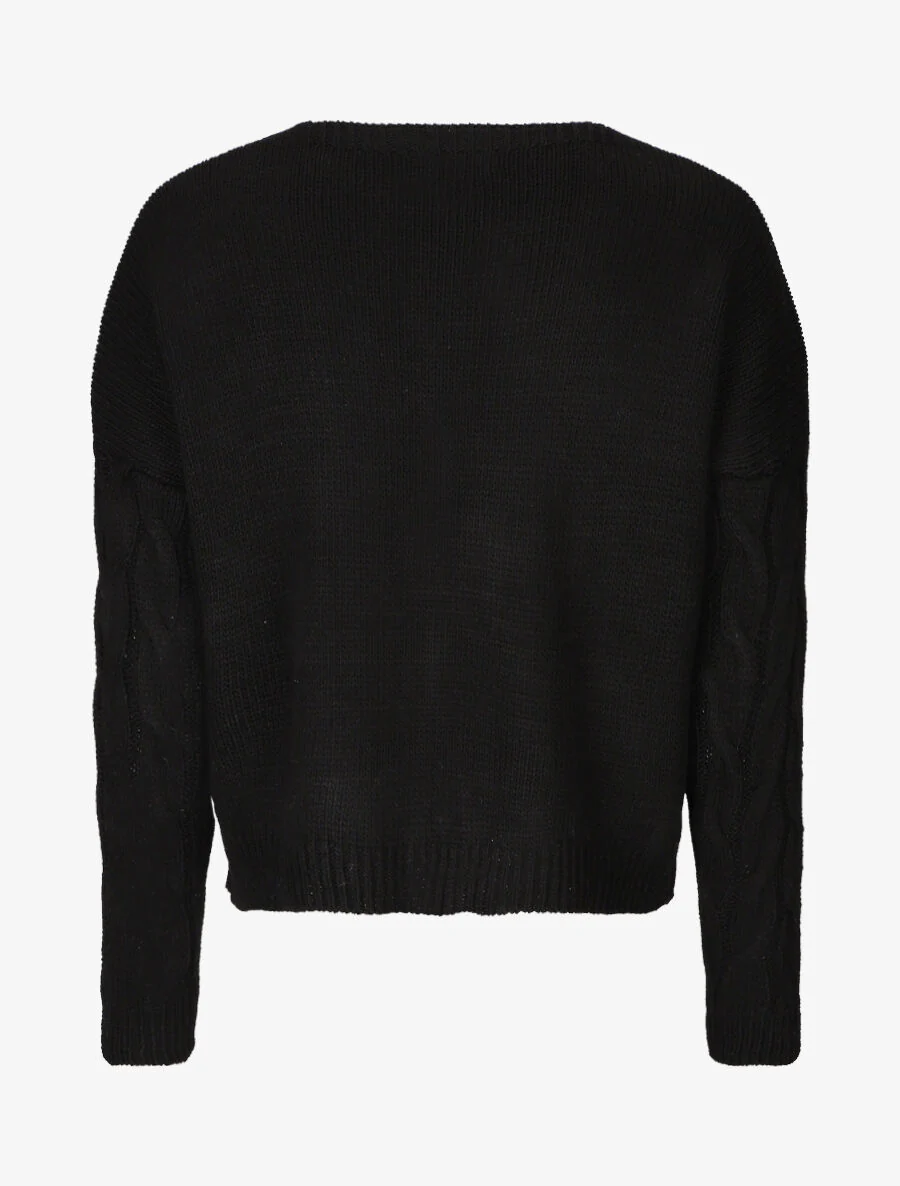 Kort vest met lange mouwen - Zwart - Image 2